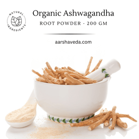 Organic and Pure Ashwagandha Root Powder - 200 GM - aarshaveda